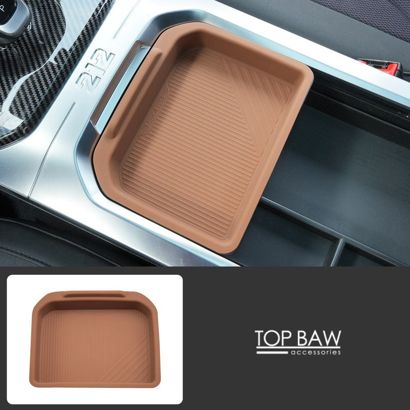 Armrest Cup Holder Storage Mat for BAW 212 - Sliding Storage Box Liner / Brown