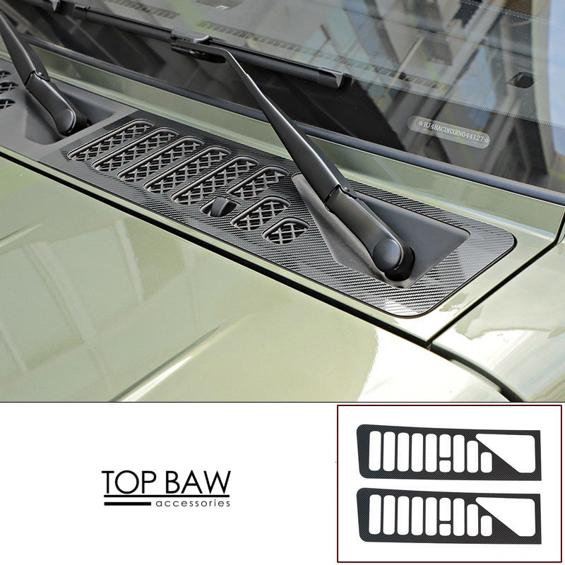 Carbon Fiber Pattern Interior Trim Covers for BAW 212 T01 - 【Stainless steel material 】Front Windshield Wiper Lower